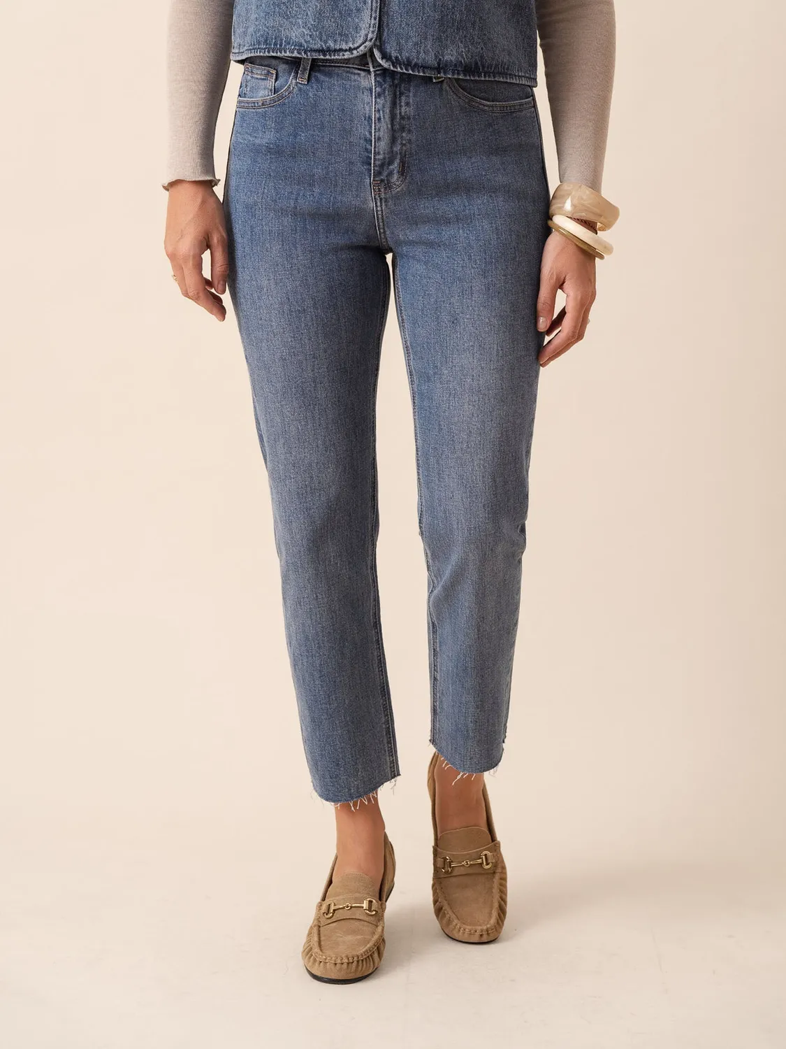 Oraije Maryline jeans dritti azzurro cielo