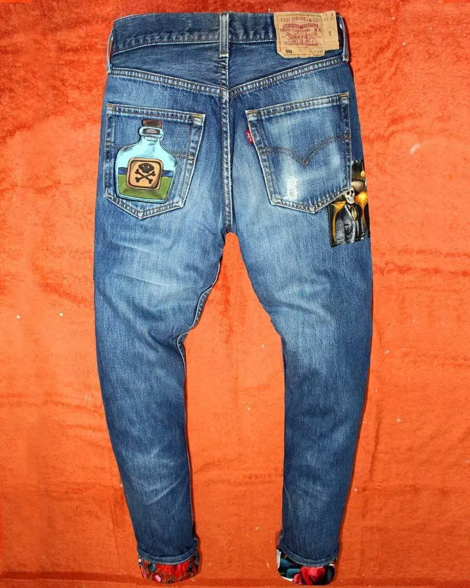 Levi’s Vintage Poison jeans dipinti a mano old school