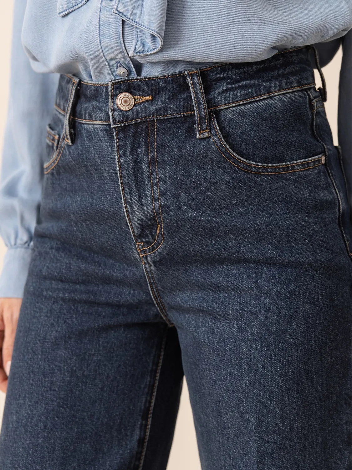 Oraije Vienna jeans wide blu scuro cotone regular