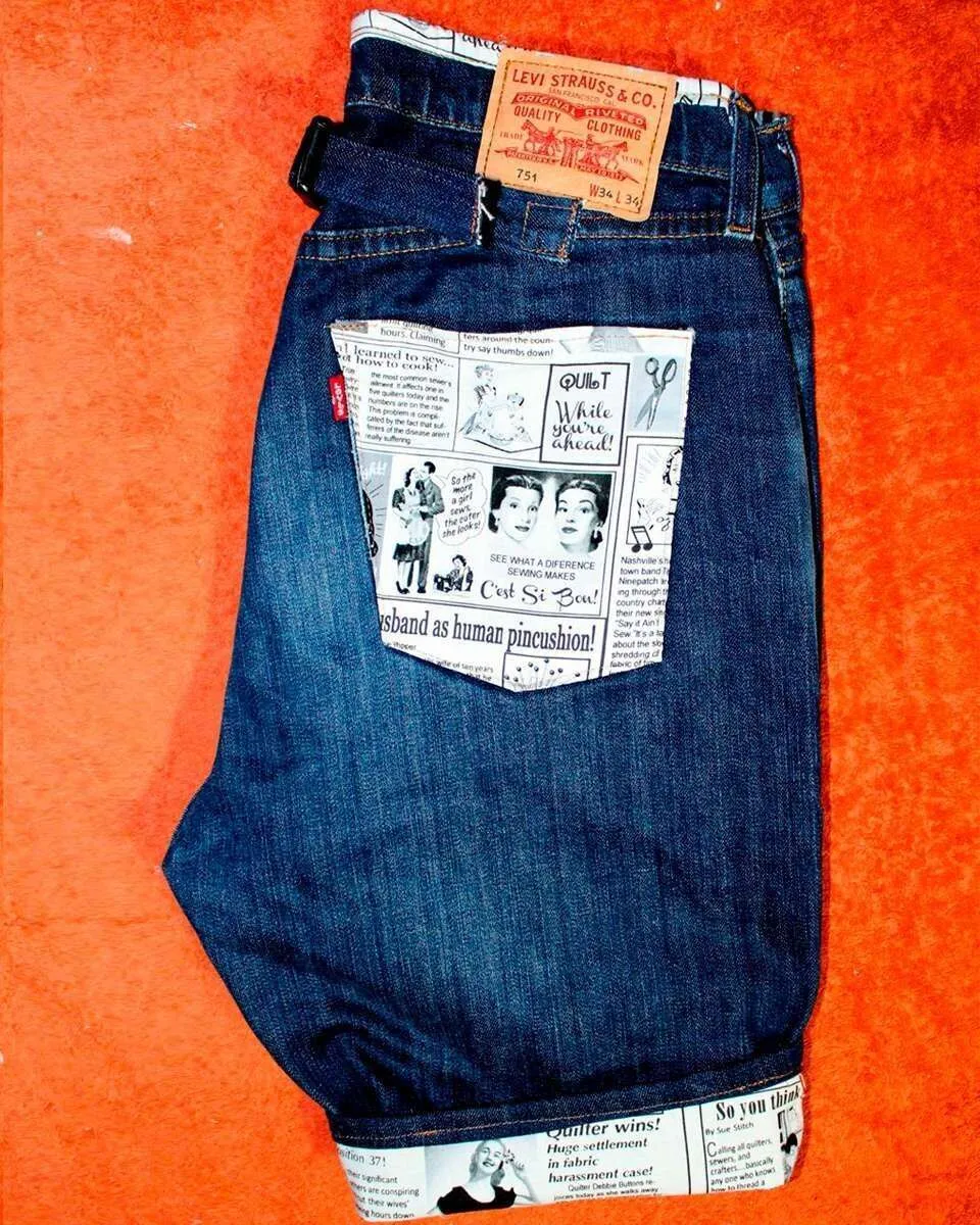 Never Say Never Levi's Vintage Giornale bermuda tessuto