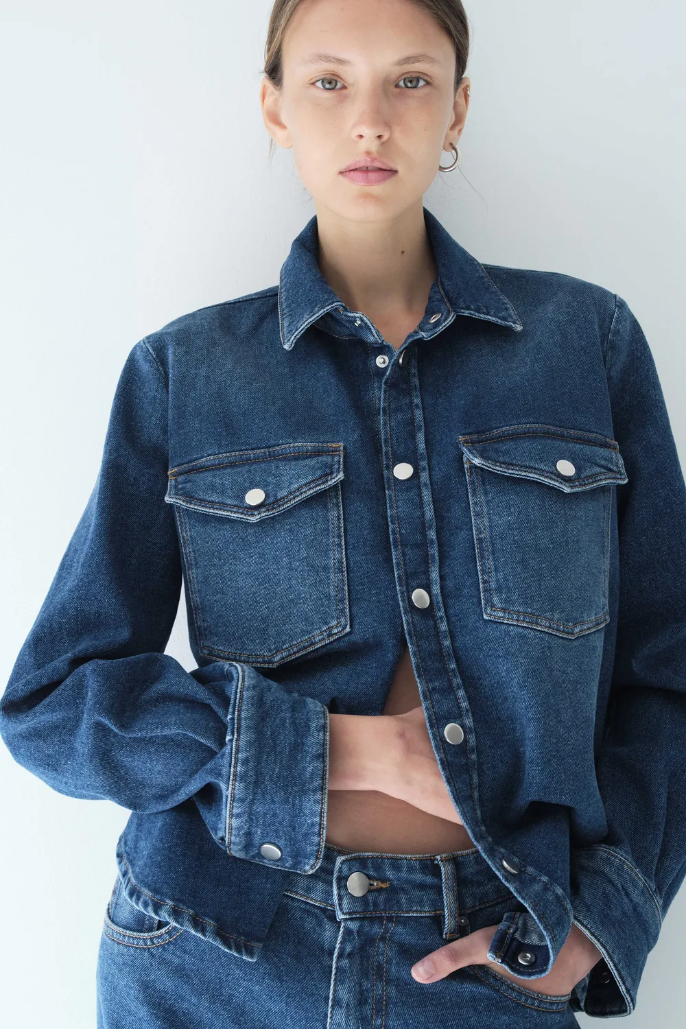 acquaverde Topaze camicia jeans Worn denim medio