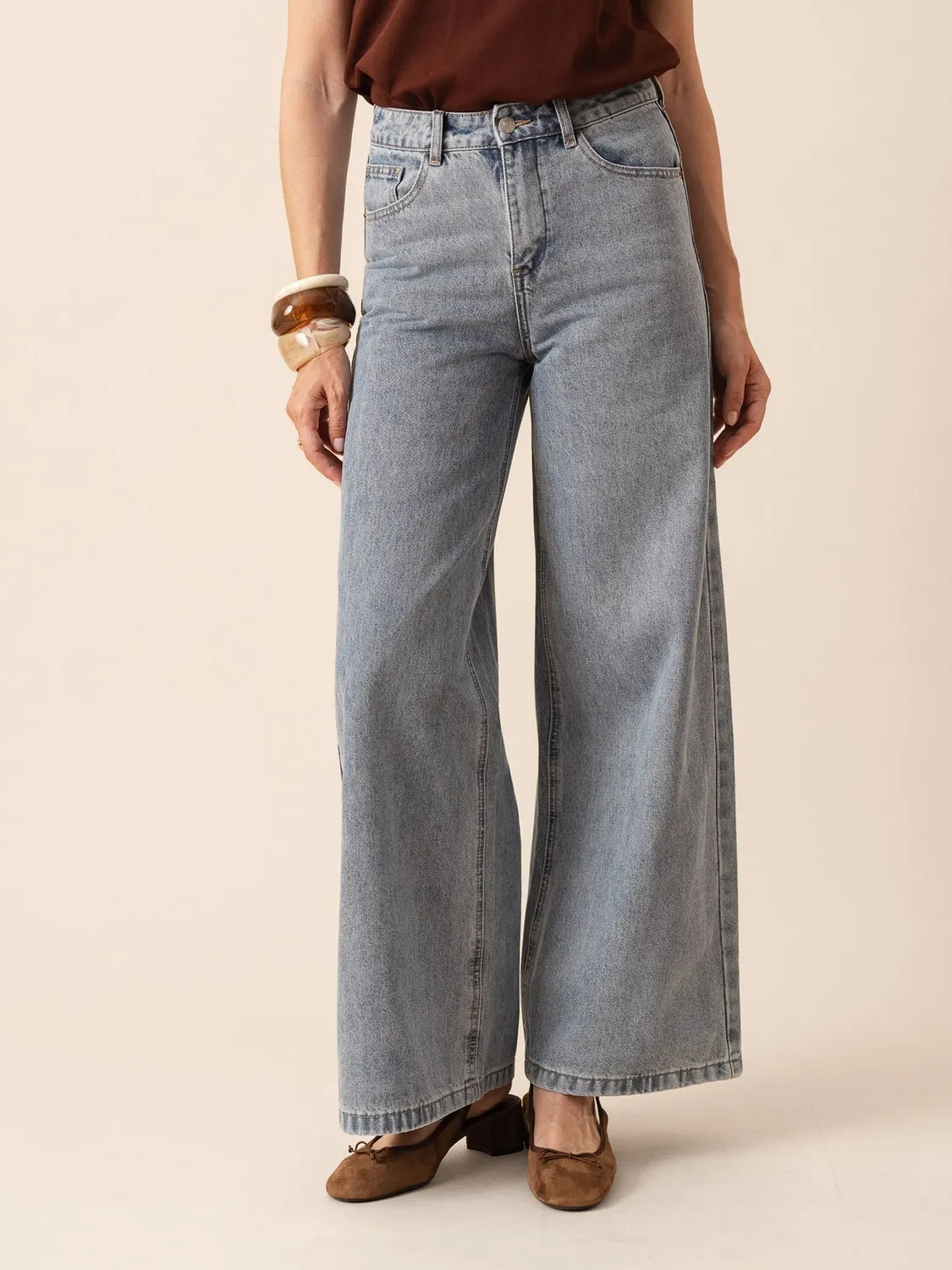 Oraije Popine jeans palazzo blu vintage