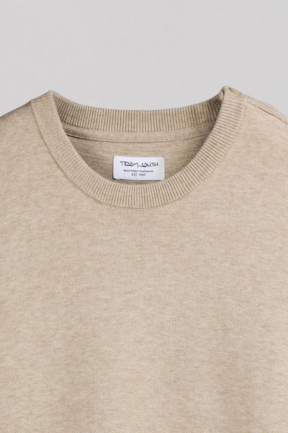 Teddy Smith P-Drystan Maglione Uomo Beige Effetto Chiné