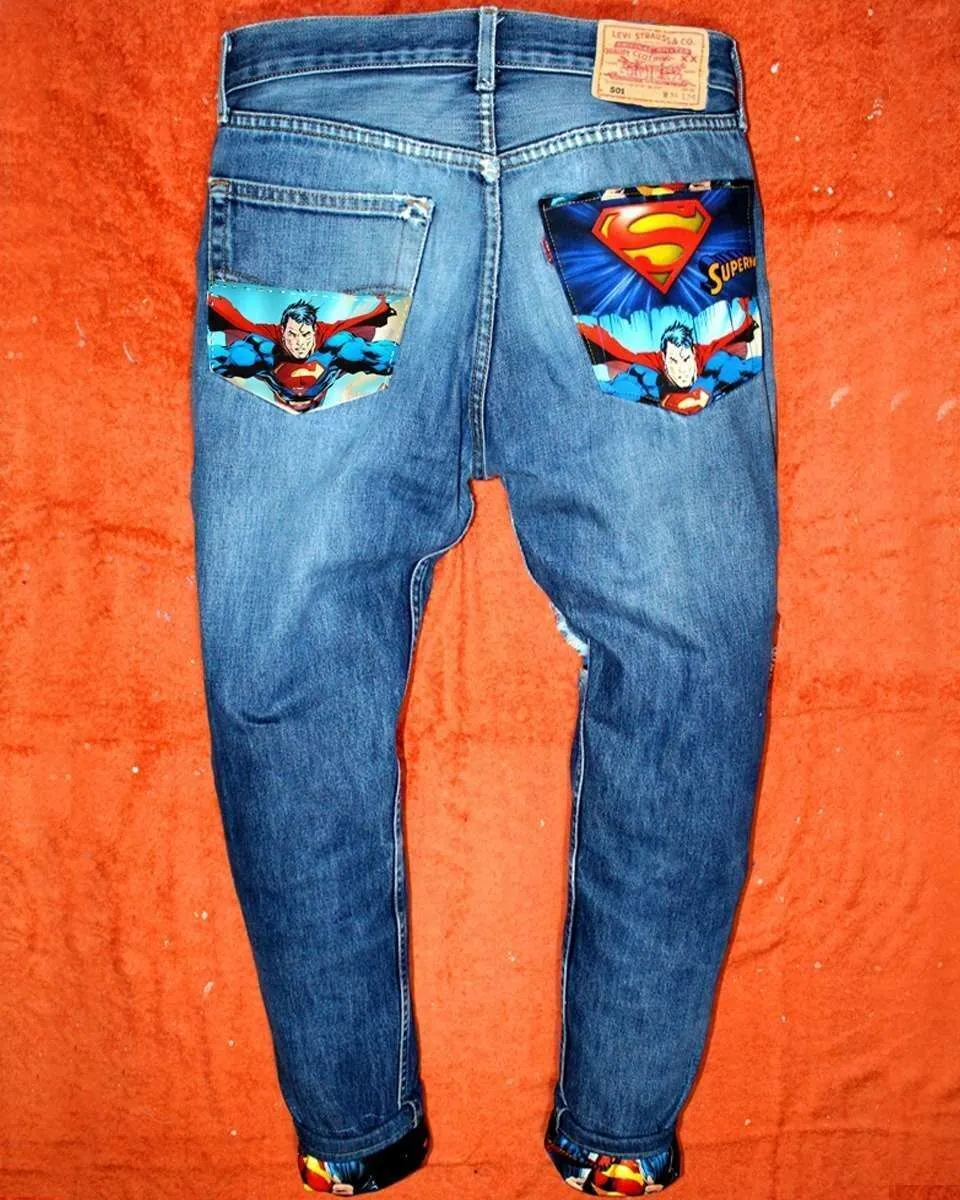 Levi's Vintage Superman jeans con tessuto fumetti inserto