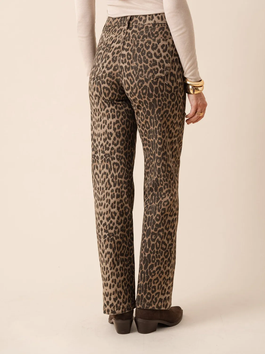 Oraije Barbara jeans leopardato straight loose