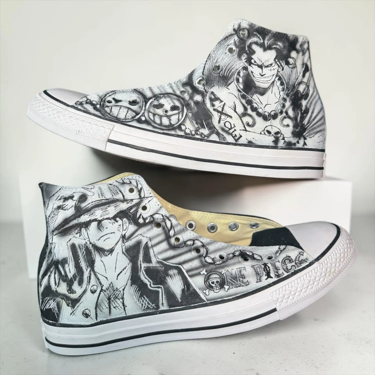 Converse All Star Luffy Ace sneakers personalizzate One Piece