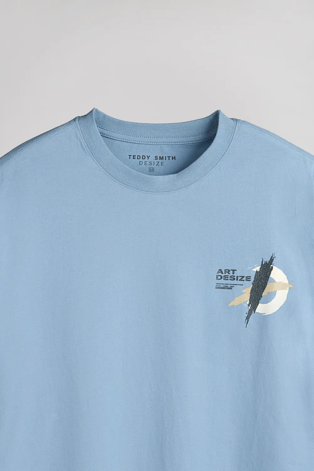 Teddy Smith T-Stock t-shirt blu grigio uomo ampia