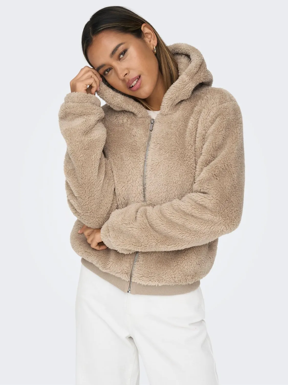 ONLY Onlnewanna Teddy giacca donna pile effetto agnello
