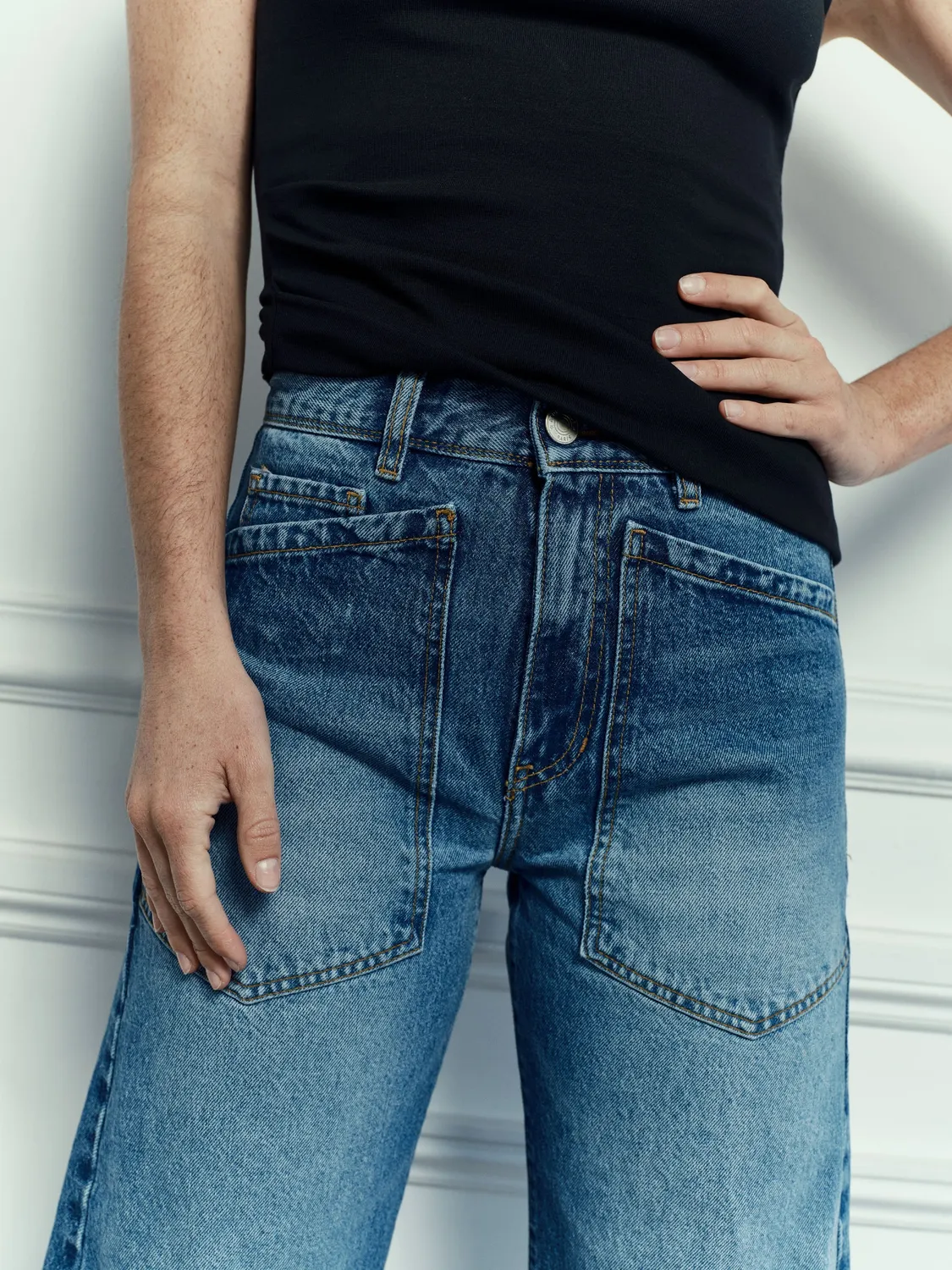 acquaverde Kendra jeans Aged Wash barrel