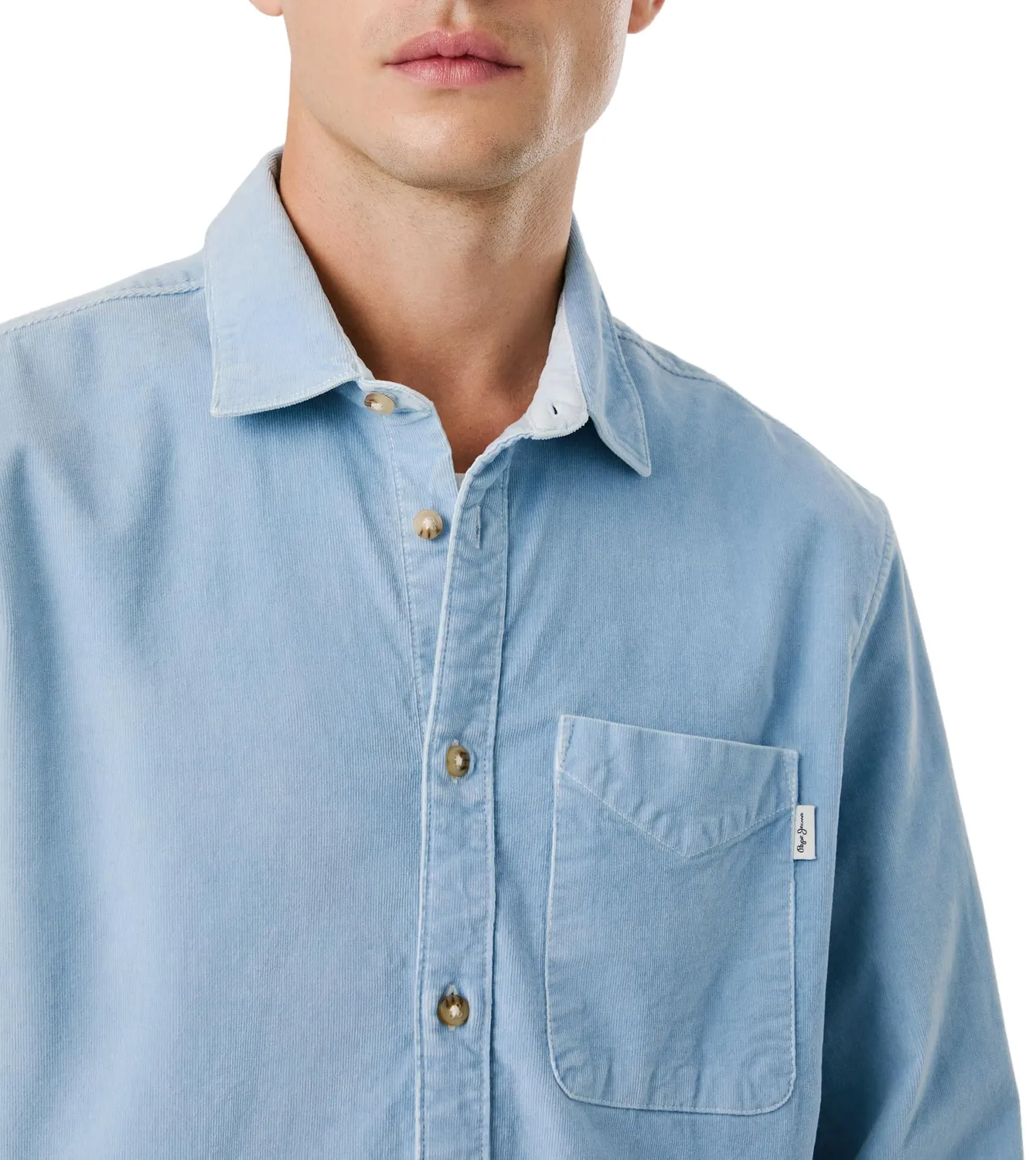Pepe Jeans Clayton camicia uomo blu regular fit cotone