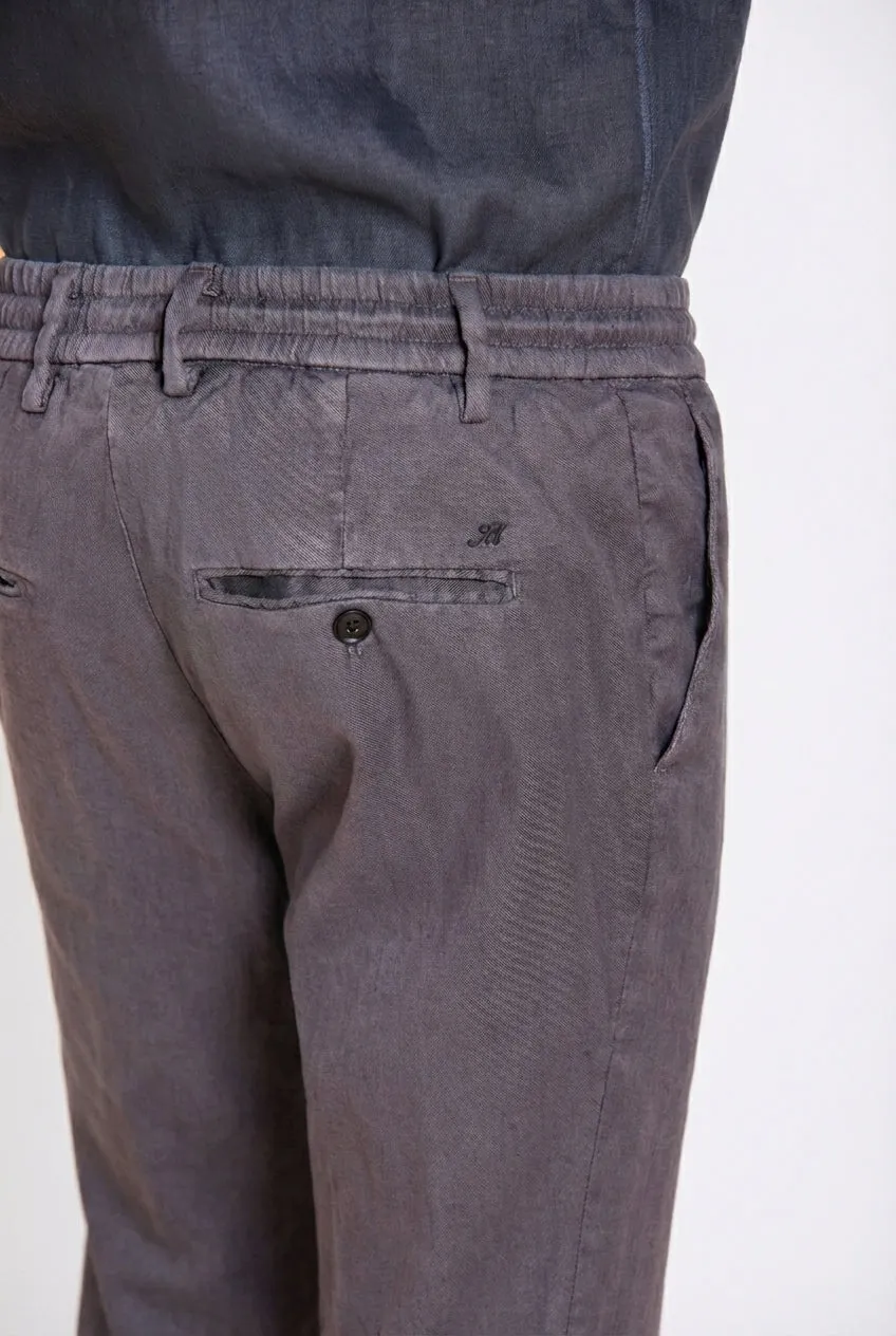 Mason's Milano Jogger pantalone chino carta da zucchero lino