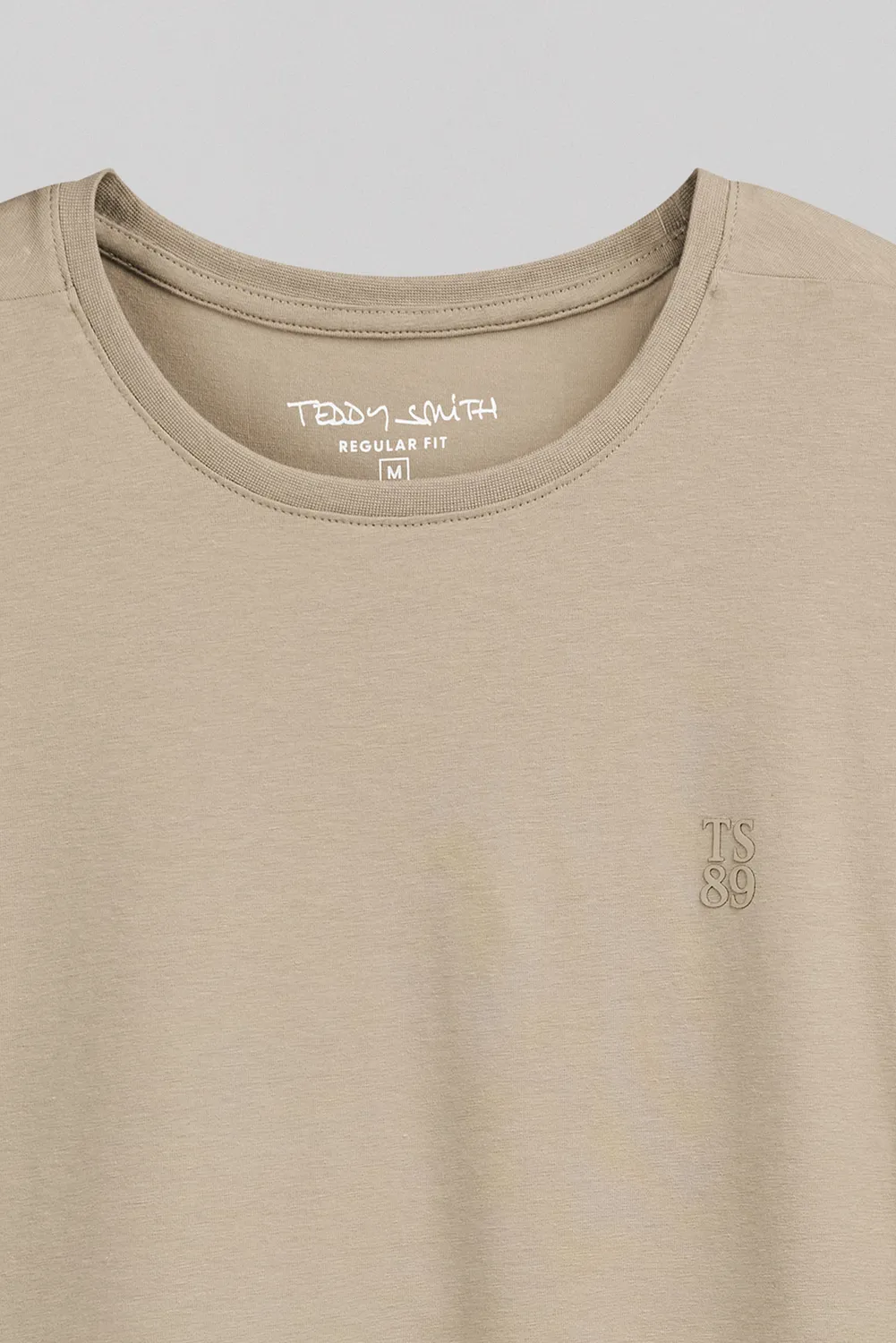 Teddy Smith T-Telo T-shirt Uomo Beige Cotone Elasticizzato