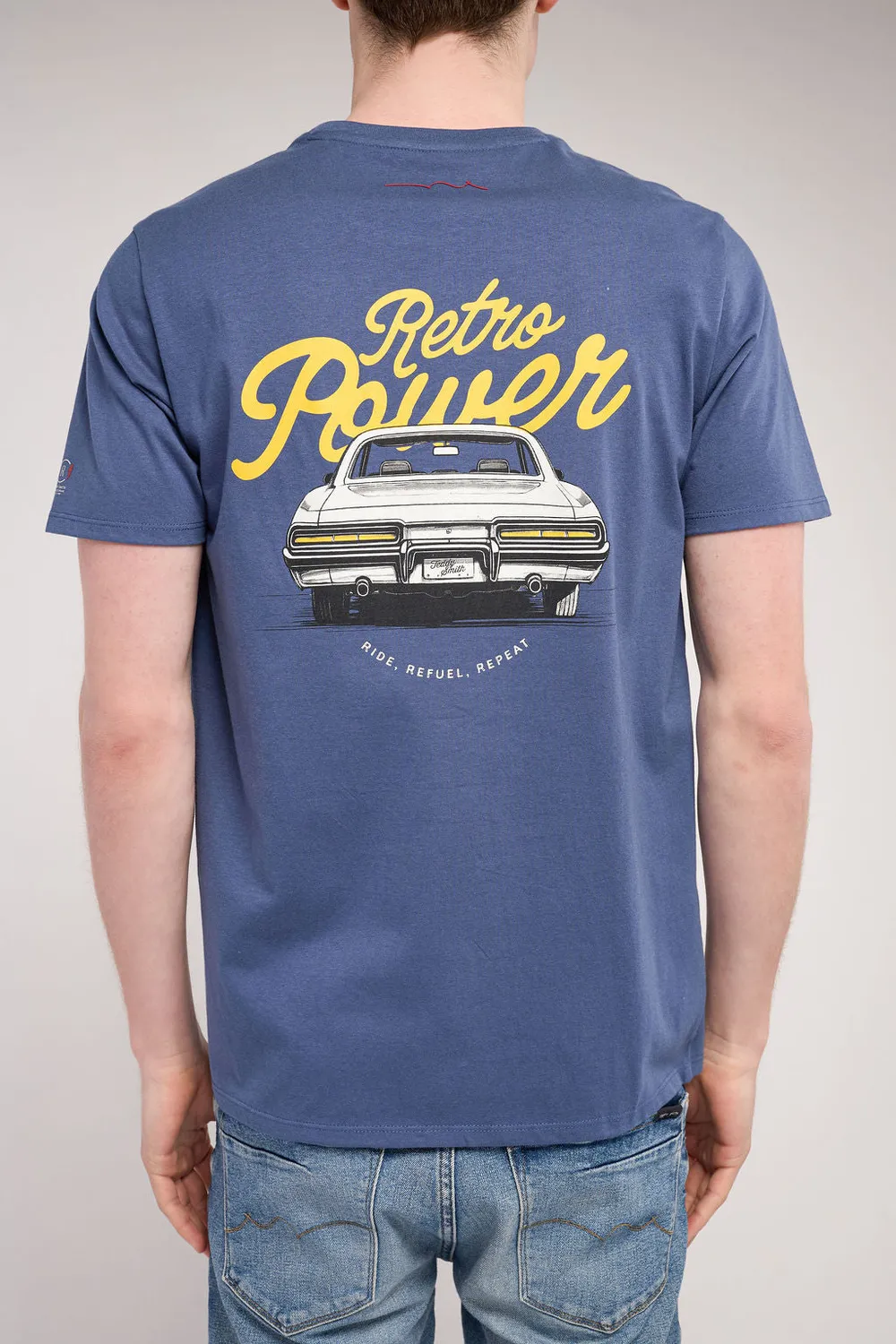 Teddy Smith T-Cars t-shirt uomo blu faded regular