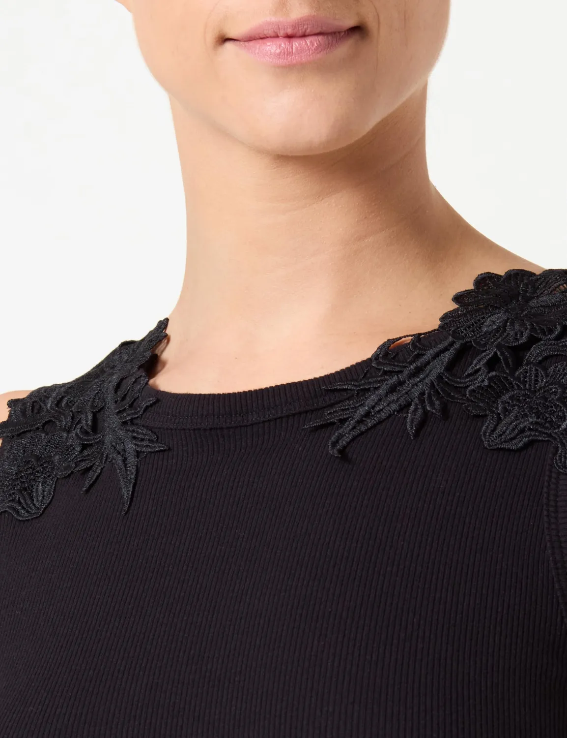 ONLY Onlnilus S/L Mix Top canotta smanicata nera