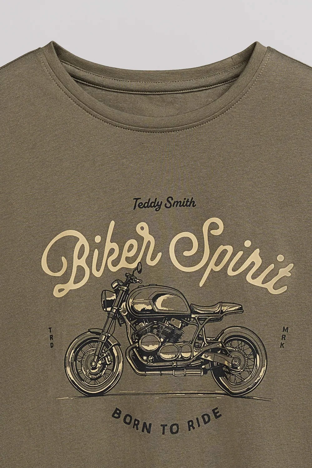 Teddy Smith T-Carso Turbulence Kaki t-shirt uomo moto