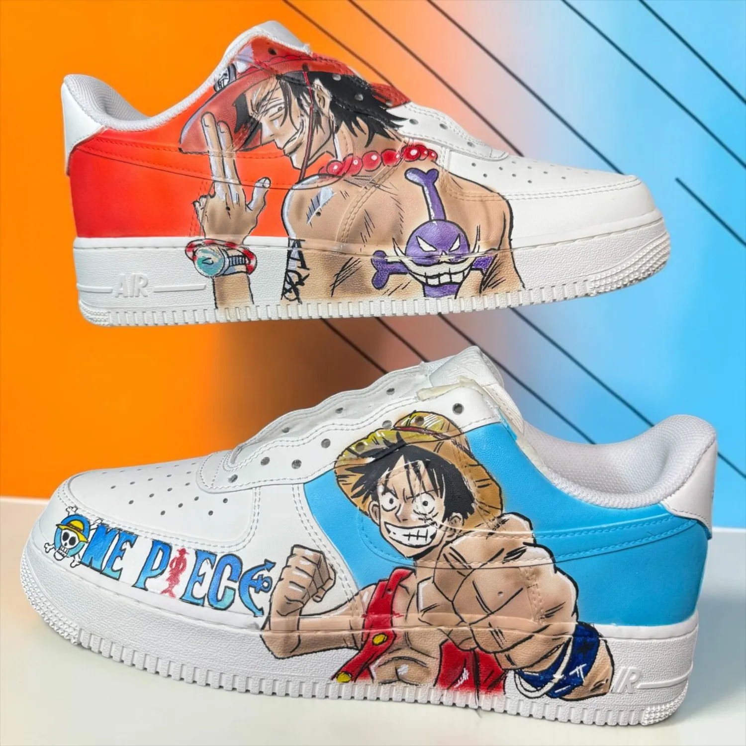 Nike Air Force 1 Ace Luffy One Piece sneakers dipinte a mano