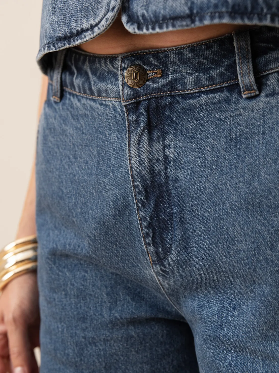 Oraije Barry jeans barrel blu stone cotone
