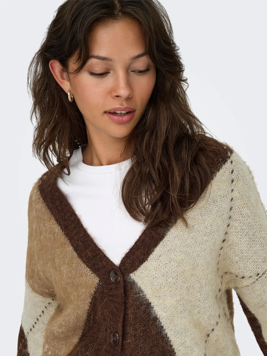 ONLY Onlnoeme maglia donna M scollo V jacquard