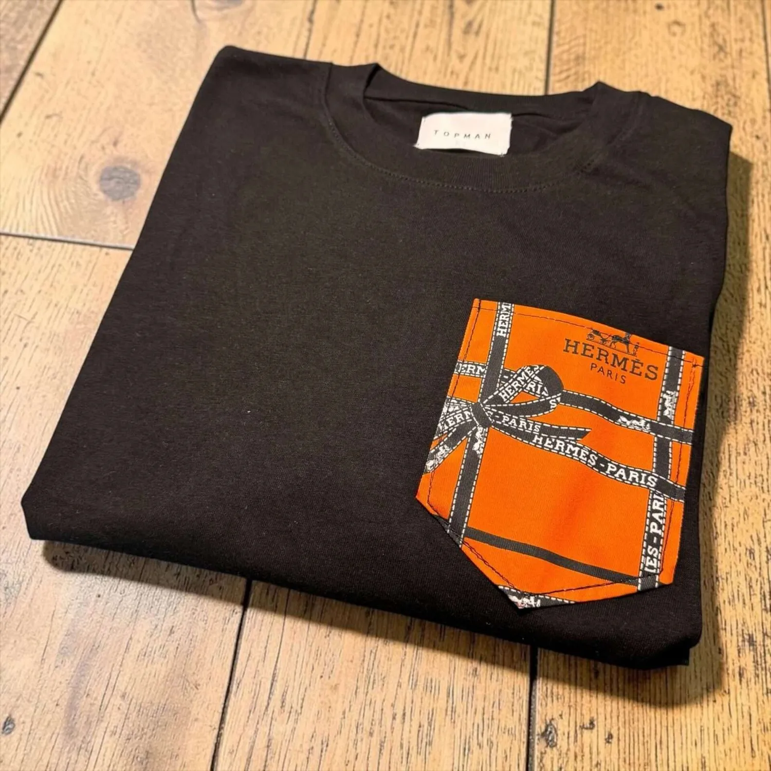 Never Say Never T-shirt Nera Hermes tessuto foulard