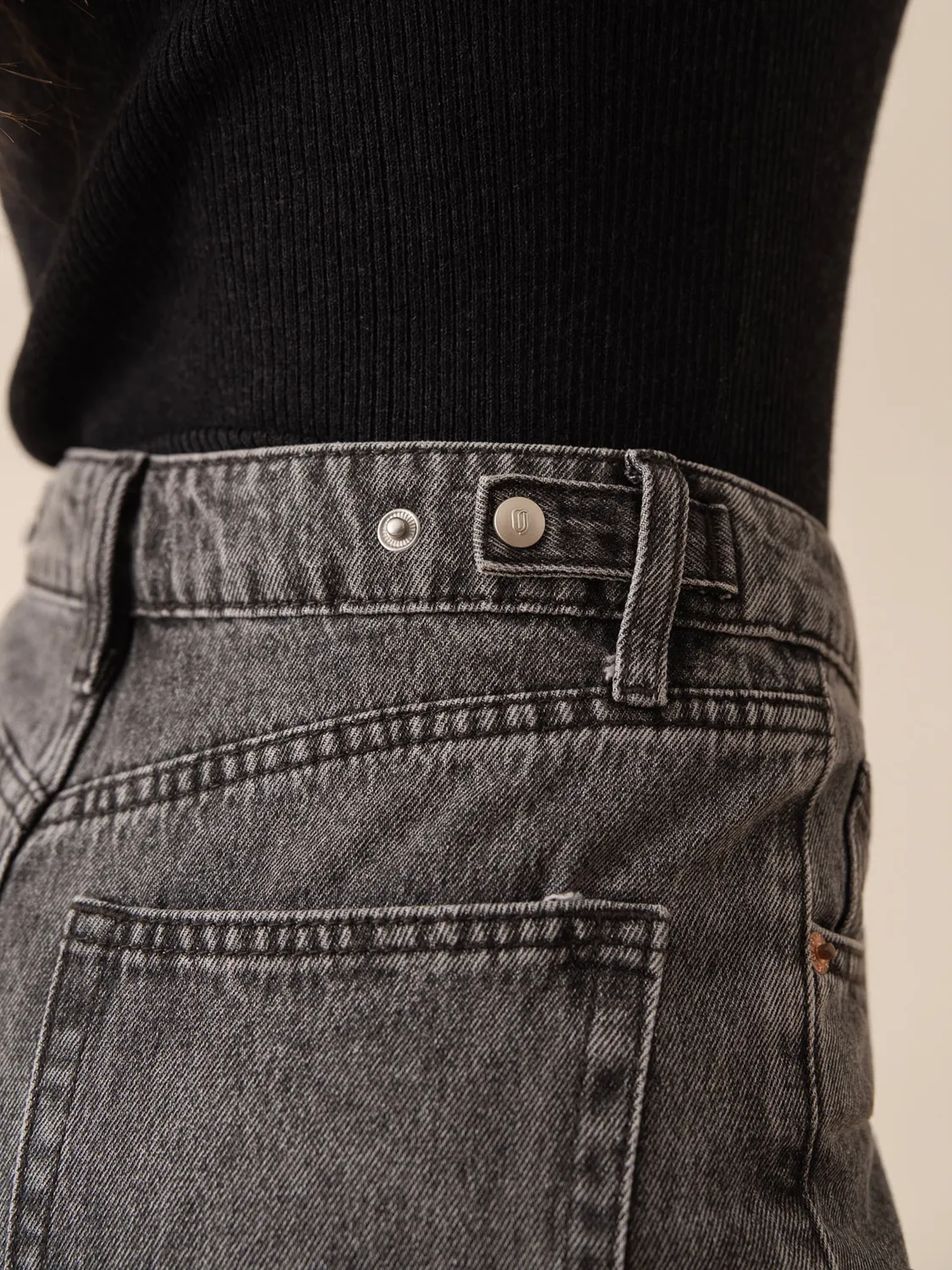 Oraije Archie jeans dritti grigi non elasticizzati
