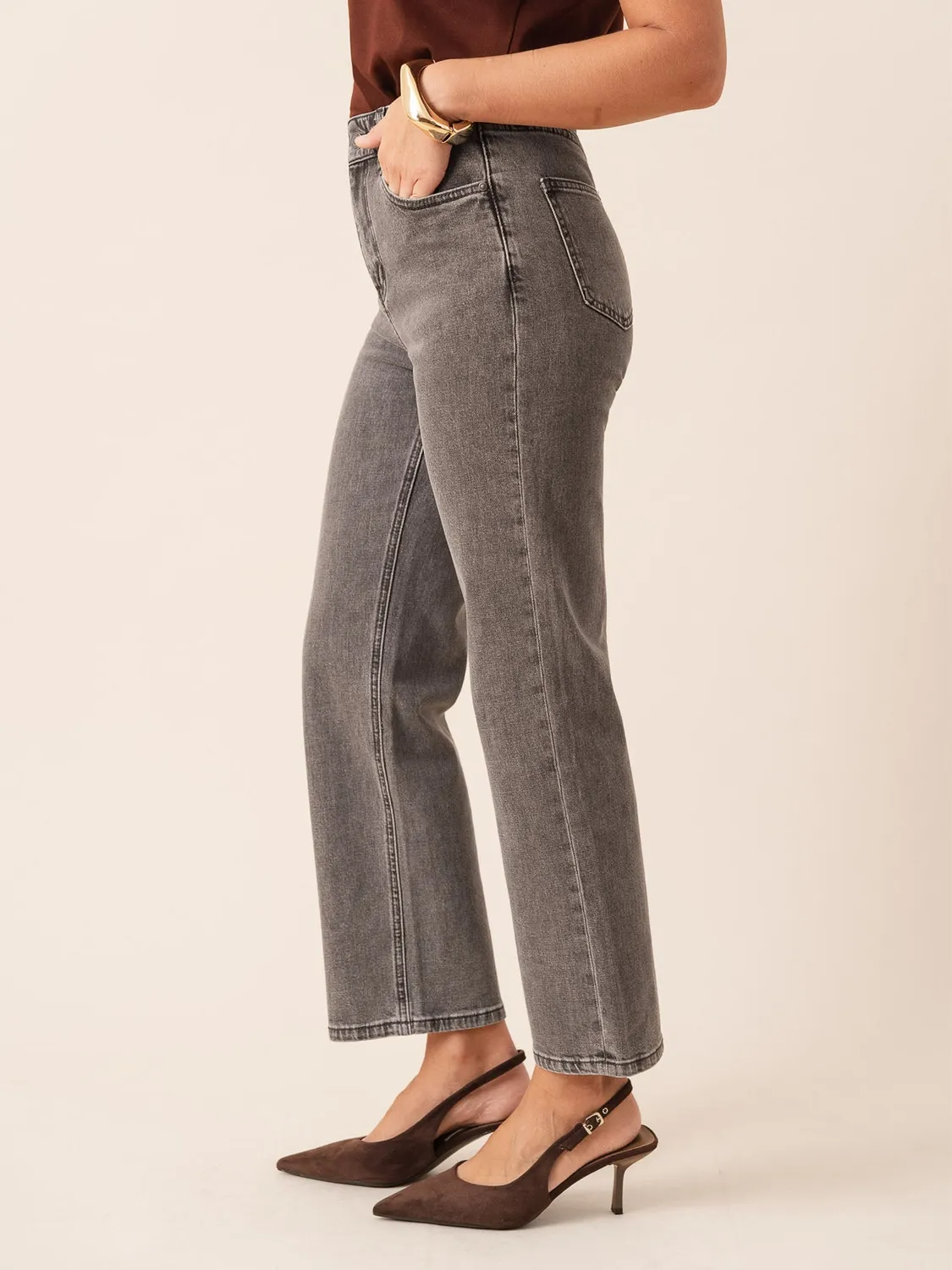 Oraije Solange jeans dritti grigio