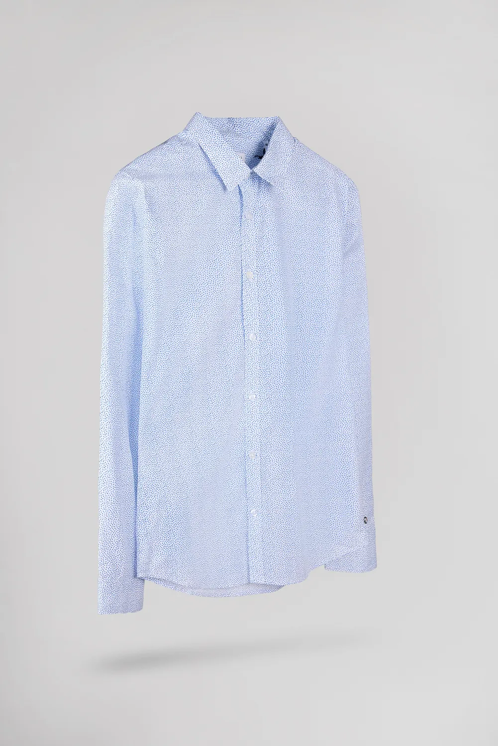 Teddy Smith Carton ML Camicia Bianca Micro Dots Cotone