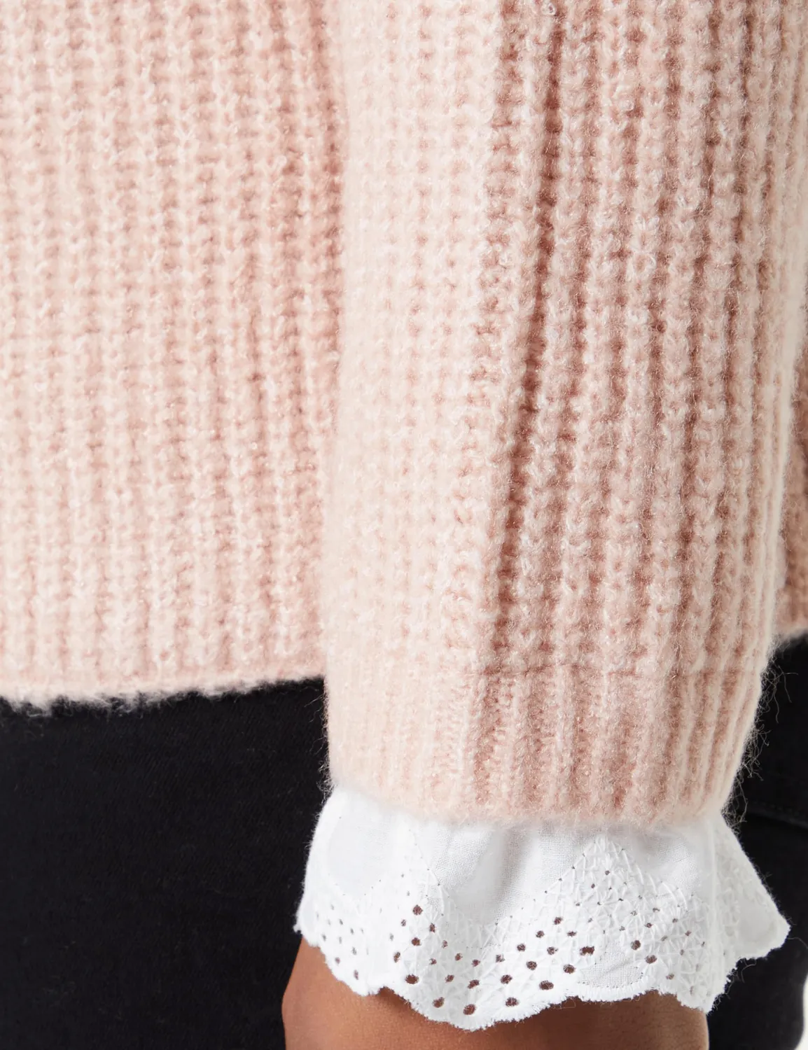 Only Onlcila maglione donna collo alto grigio mix