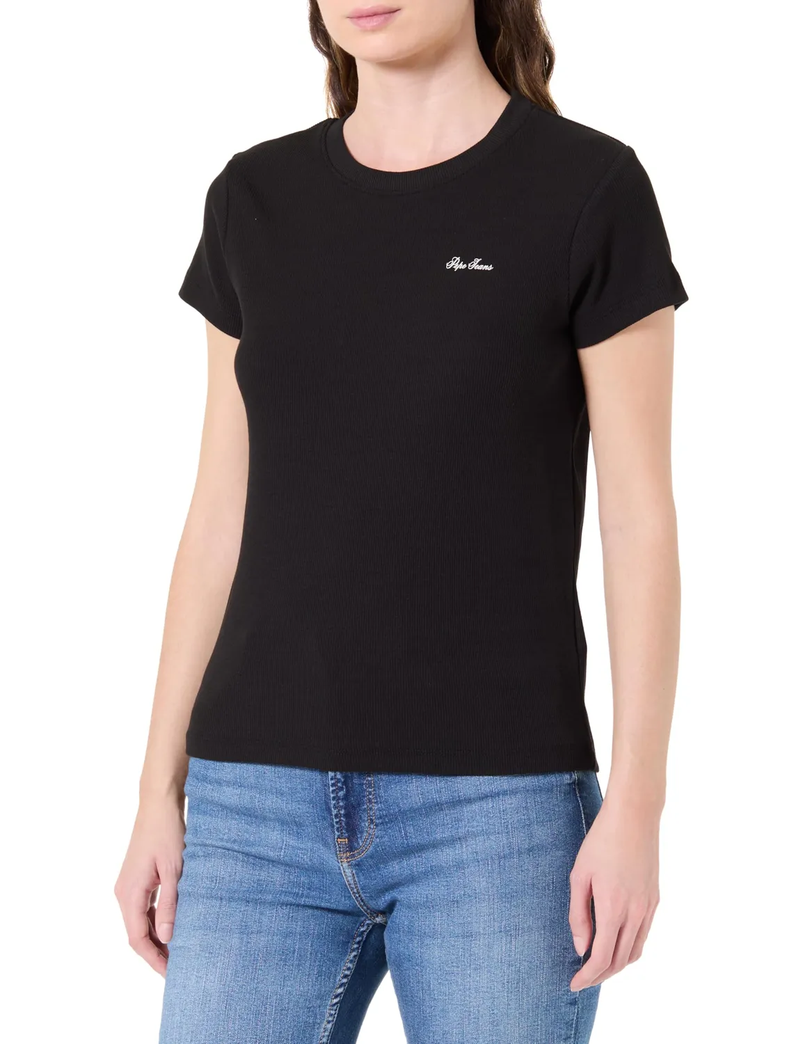Pepe Jeans Basic Rib T-Shirt Donna a Costine Pacco da 1