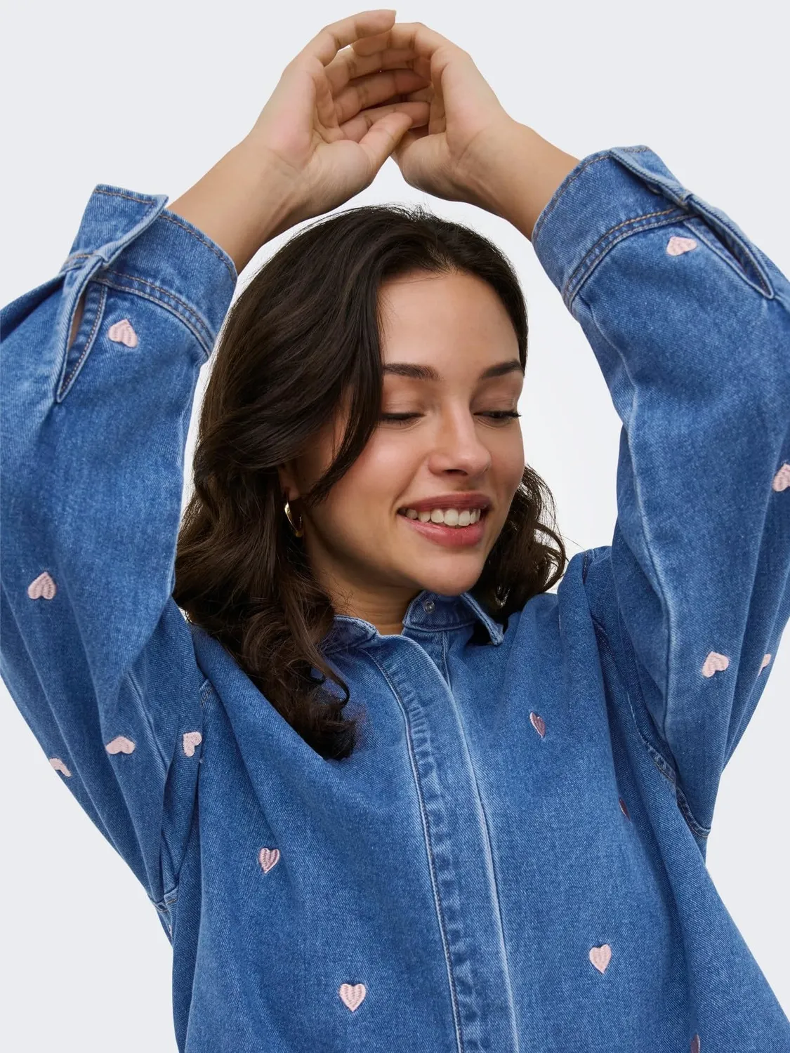 ONLY ONLVera camicia denim cuore L azzurra
