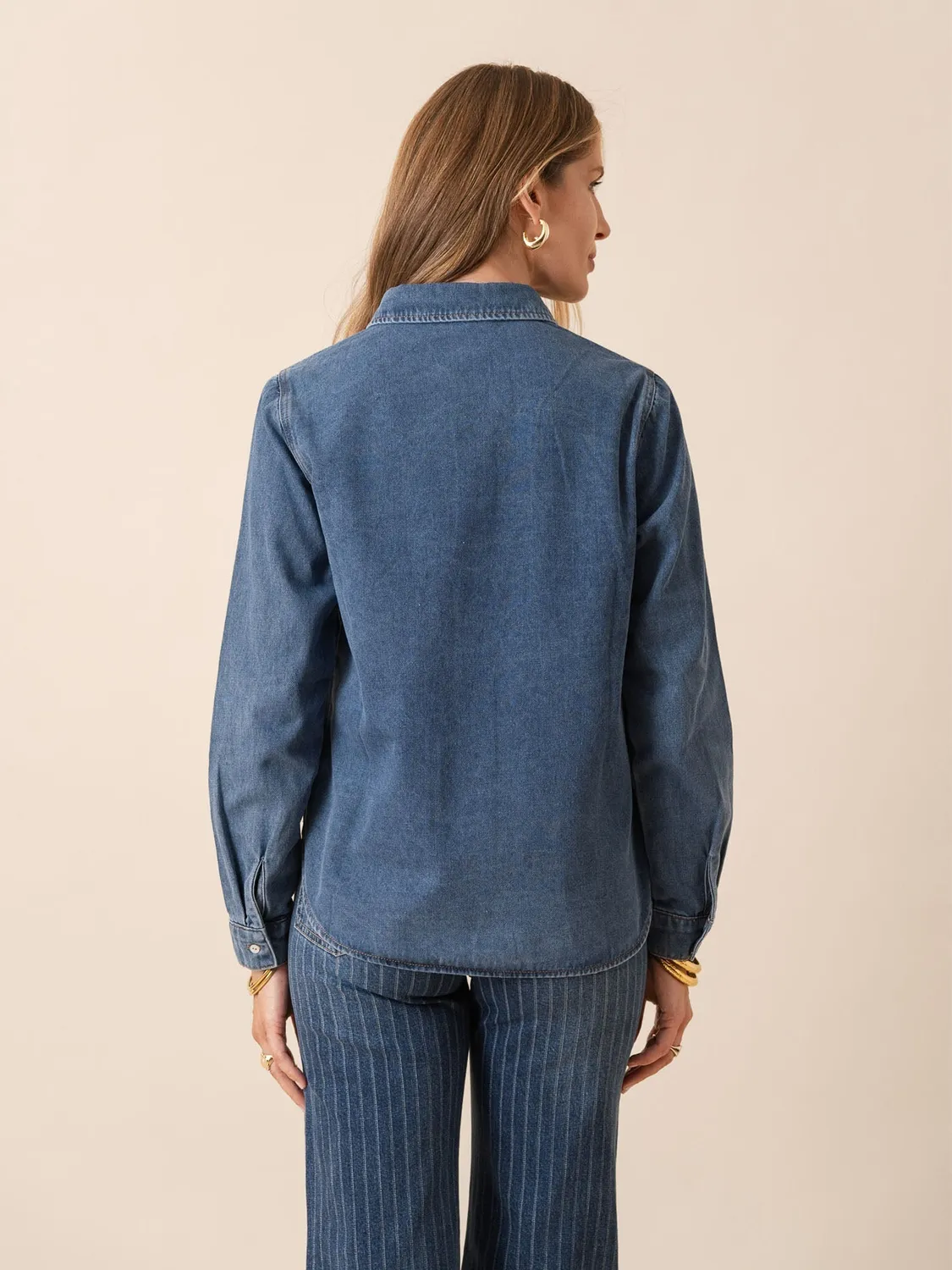 Oraije Celia camicia denim azzurra