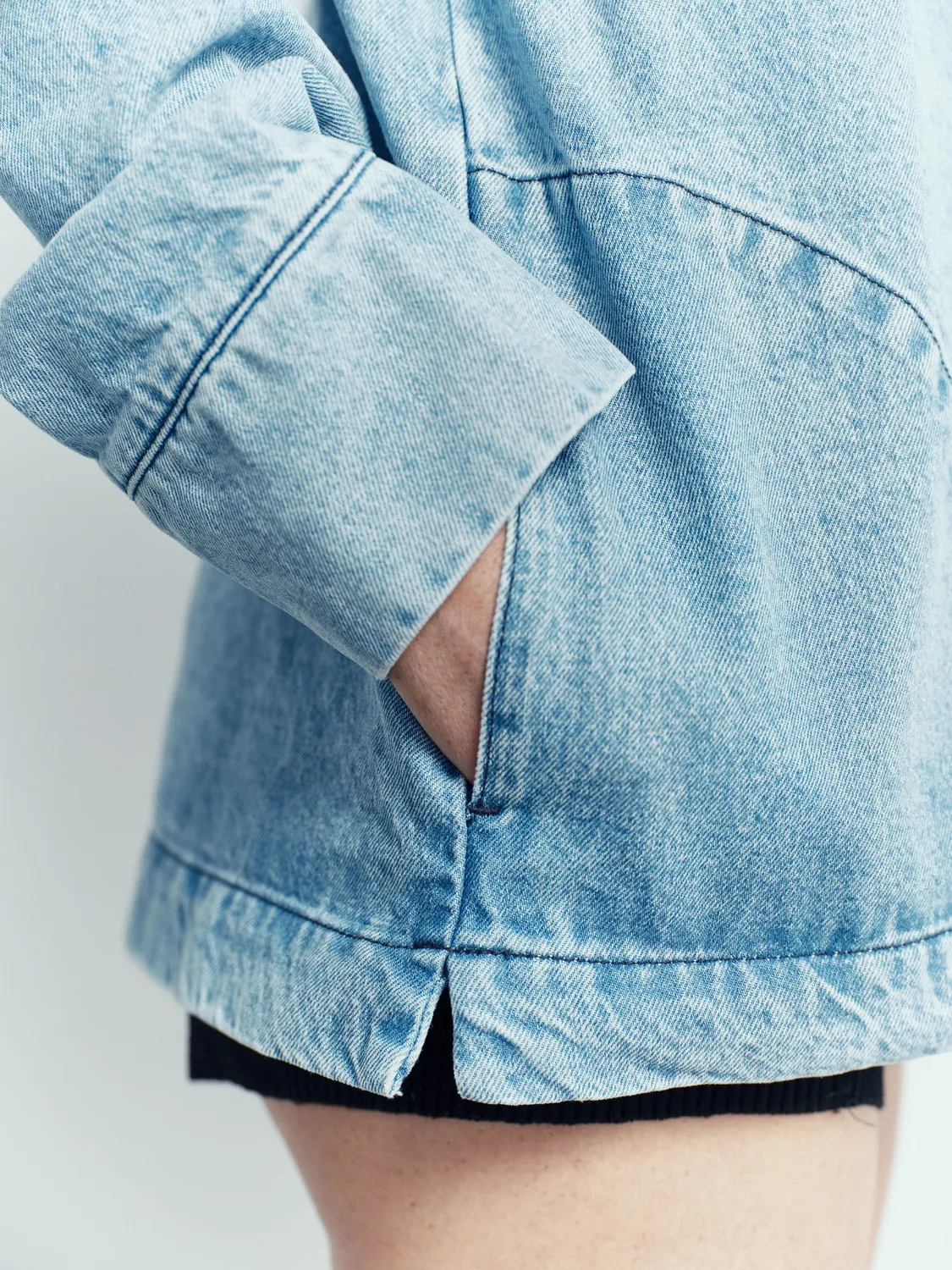 acquaverde Marina camicia denim bleach oversize