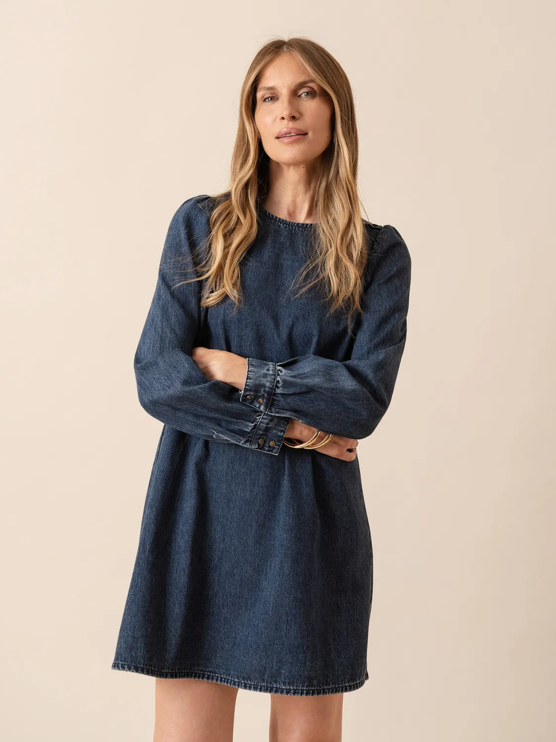 Oraije Laurene vestito blu scuro cotone
