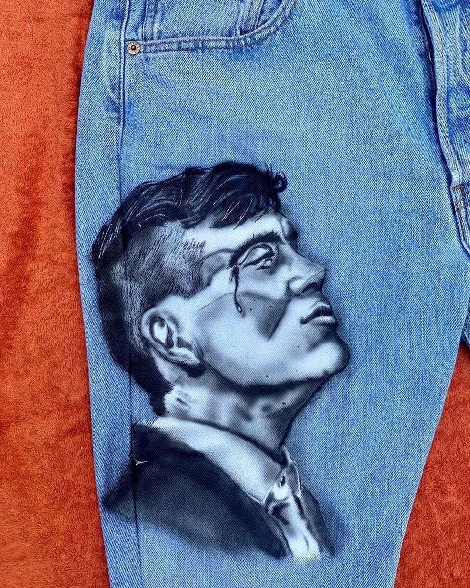 Levi's Vintage jeans dipinti Peaky Blinders su misura