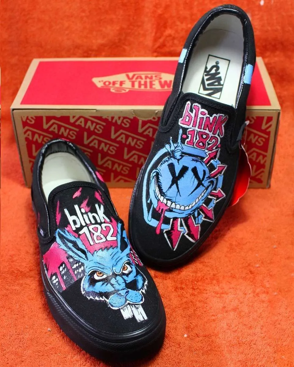 Vans Slip-On Blink 182 sneakers dipinte a mano