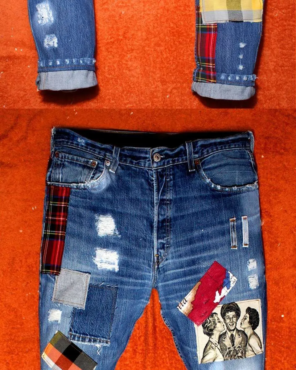 Levi’s Vintage Patchwork 2 jeans personalizzato a mano