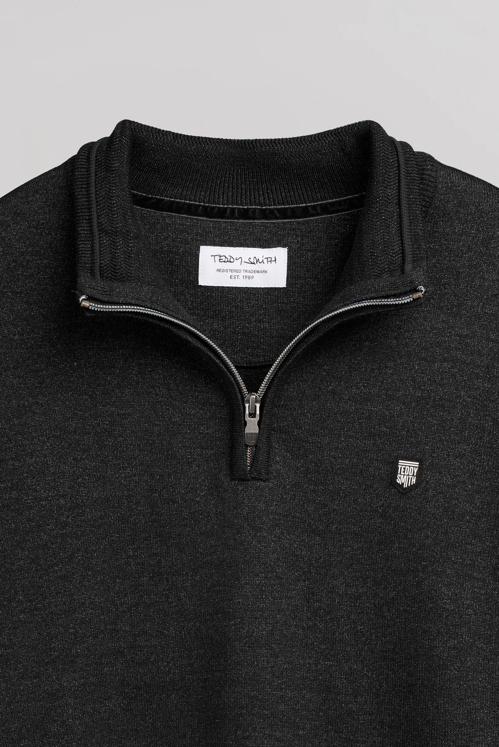 Teddy Smith P-MARTY 2 Pull Collo Zip Grigio Antracite