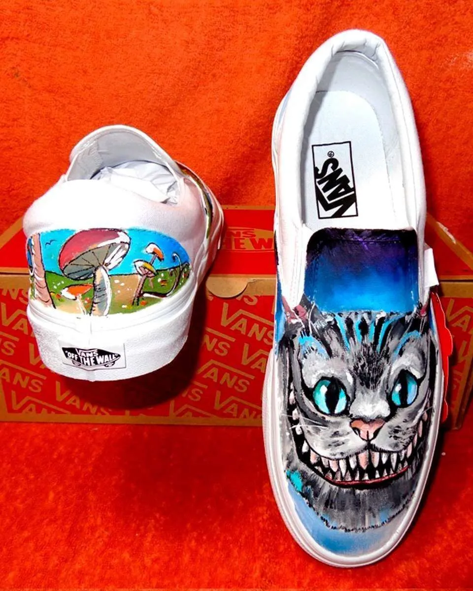Never Say Never Vans Slip-On Alice Cappellaio dipinte a mano