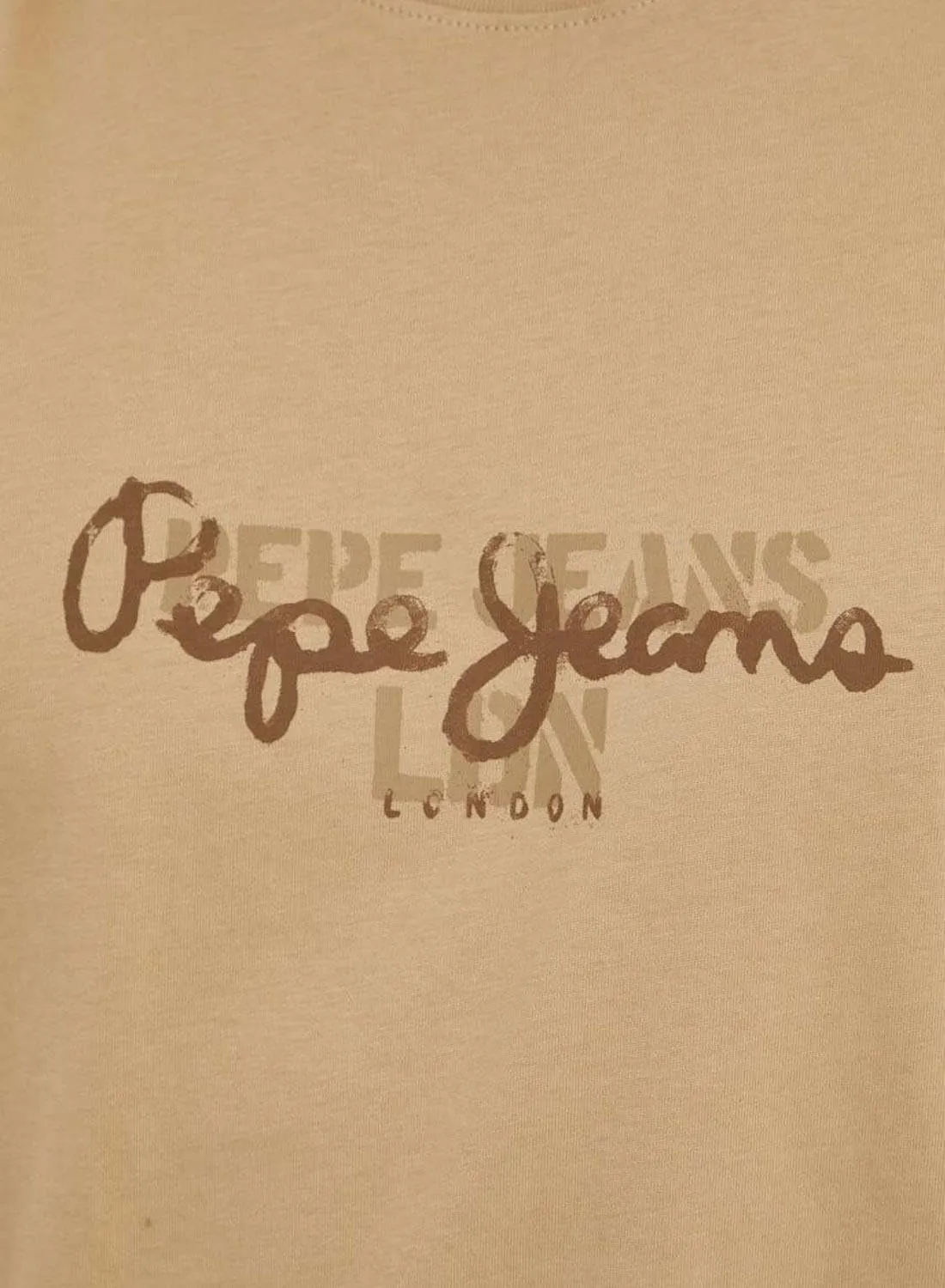Pepe Jeans Chris t-shirt uomo beige cotone