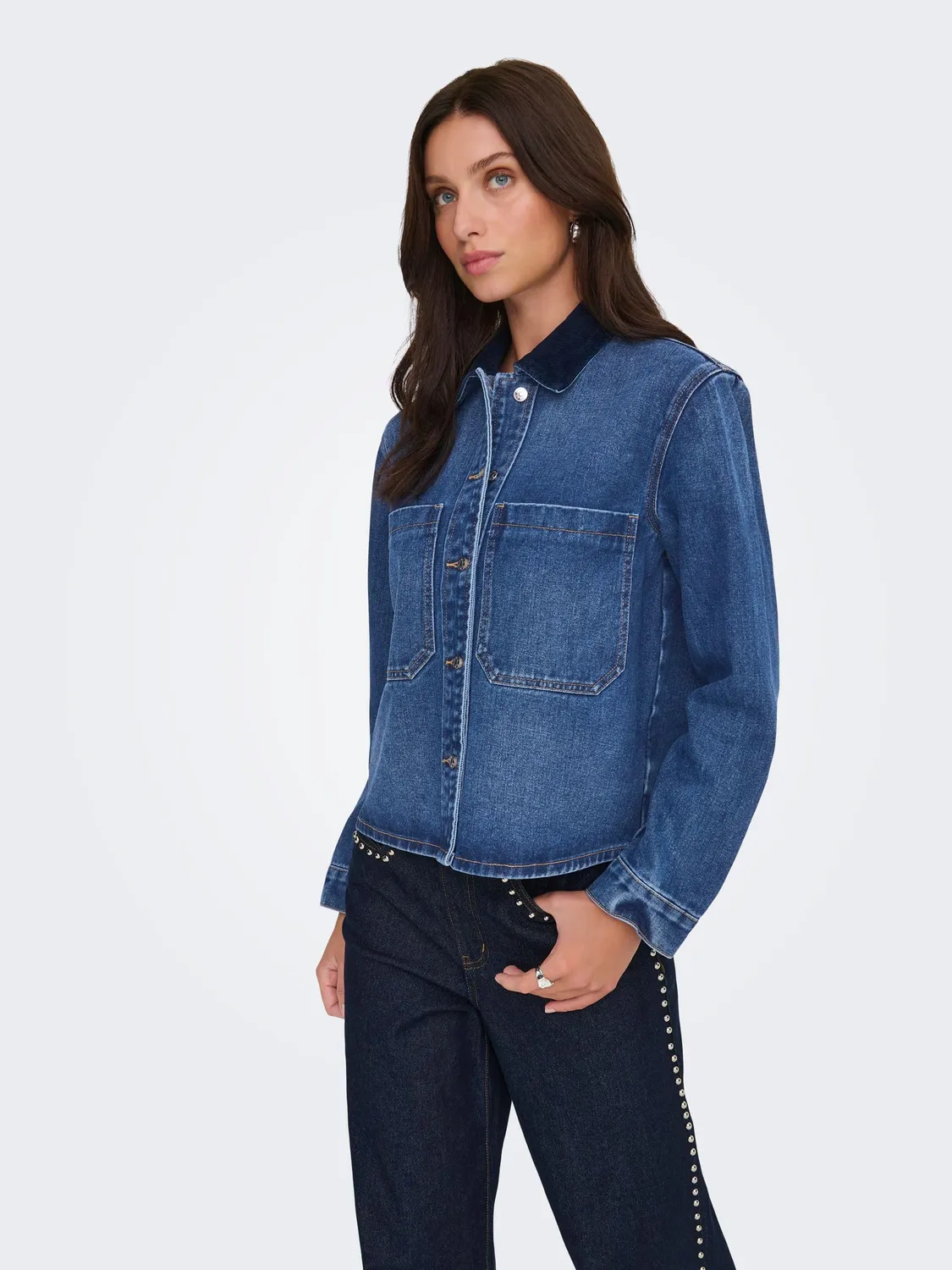 ONLY Onlcassie camicia jeans donna taglia L denim