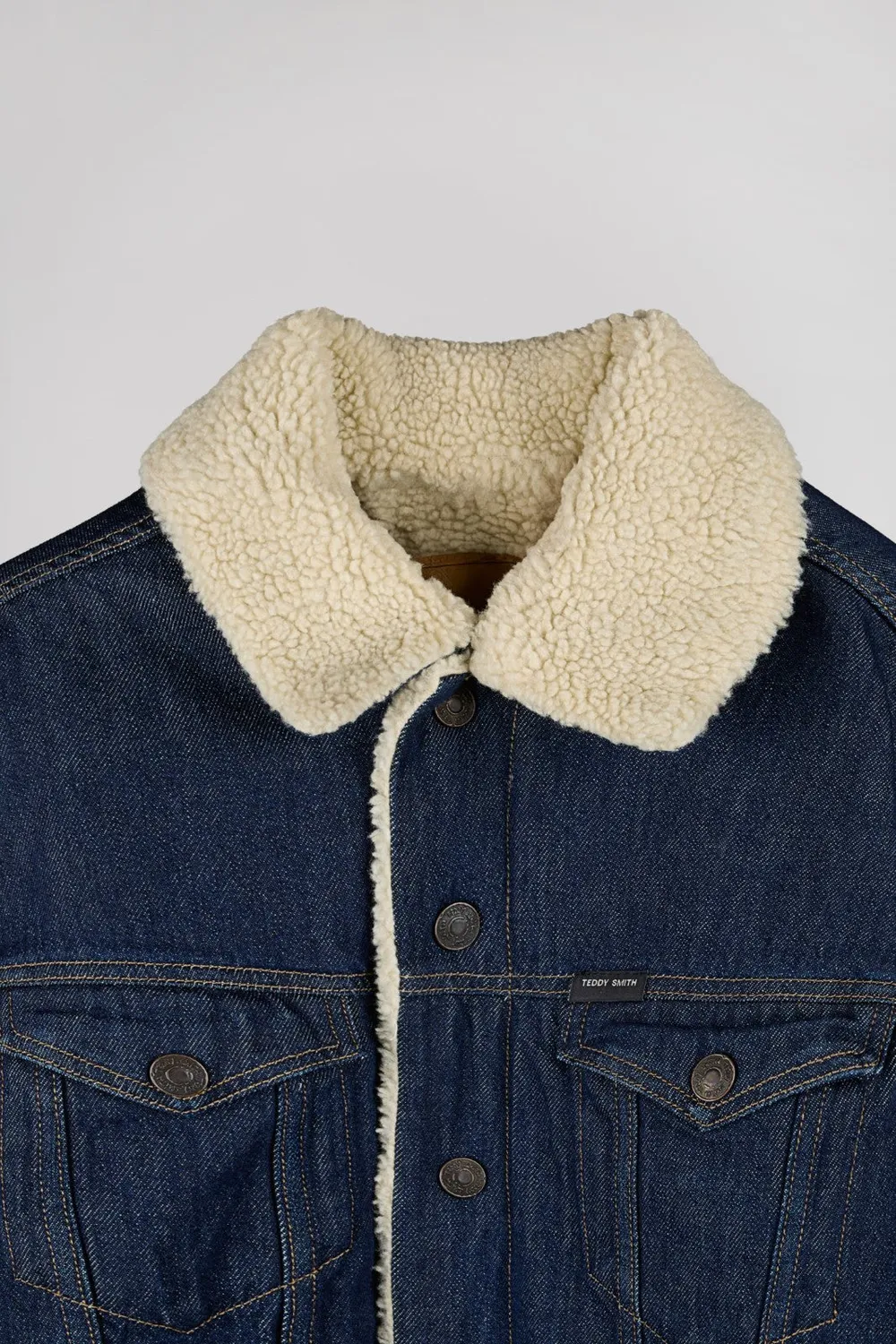 Teddy Smith Randall Sherpa Giacca Denim Uomo Collo Sherpa