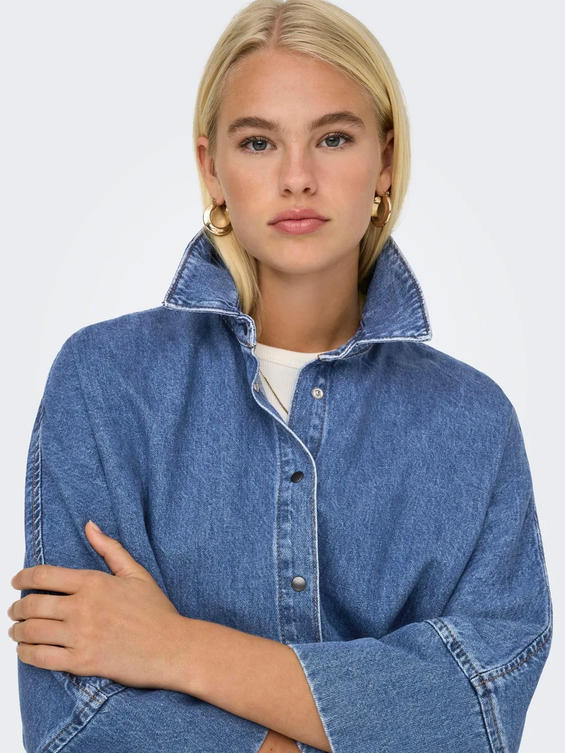 Only Onlgrace camicia denim donna M lavaggio jeans