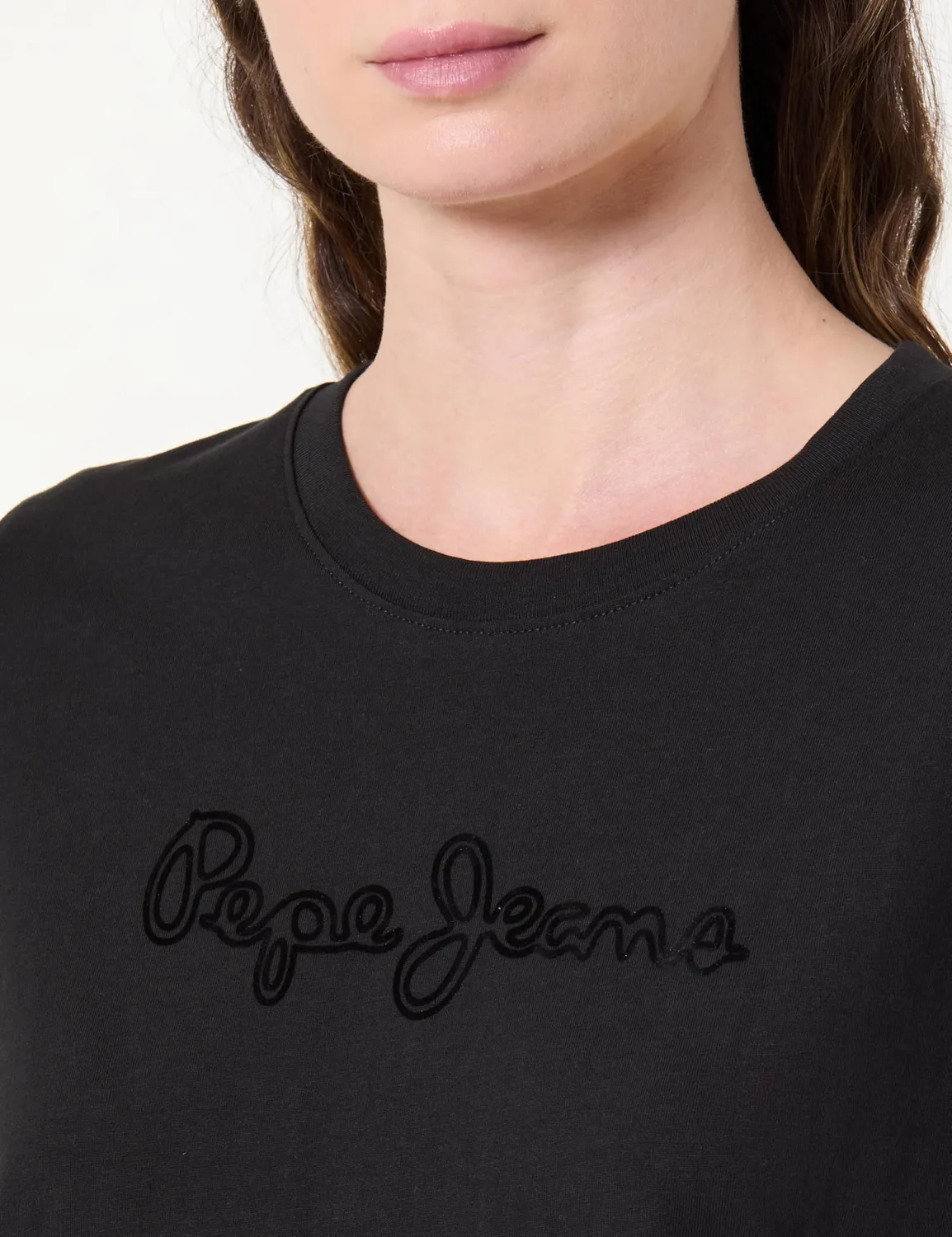 Pepe Jeans Flock Logo Tee T-Shirt Donna L Cotone