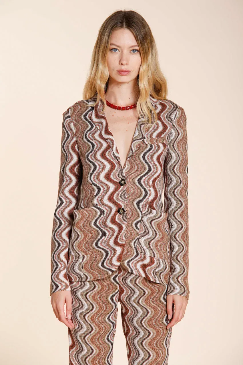 Mason's Helena giacca donna beige onda lurex