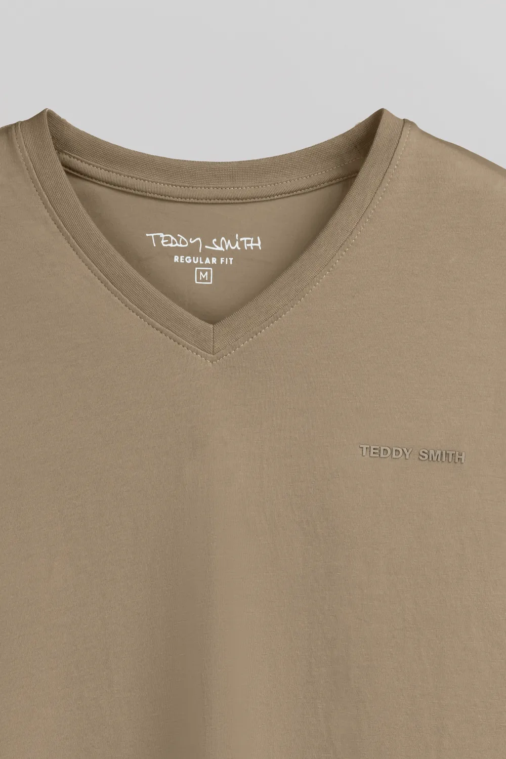 Teddy Smith Tawax 2 T-Shirt Uomo Beige Scollo V