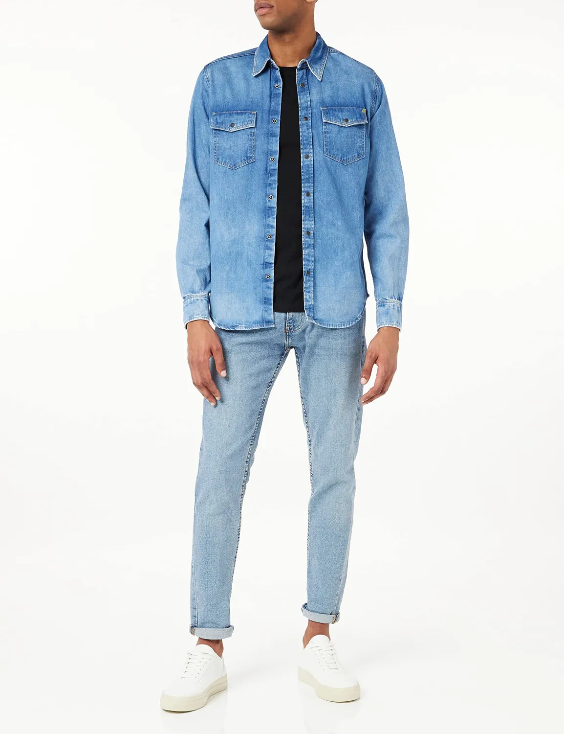 Pepe Jeans Hammond camicia jeans uomo blu denim-ht8