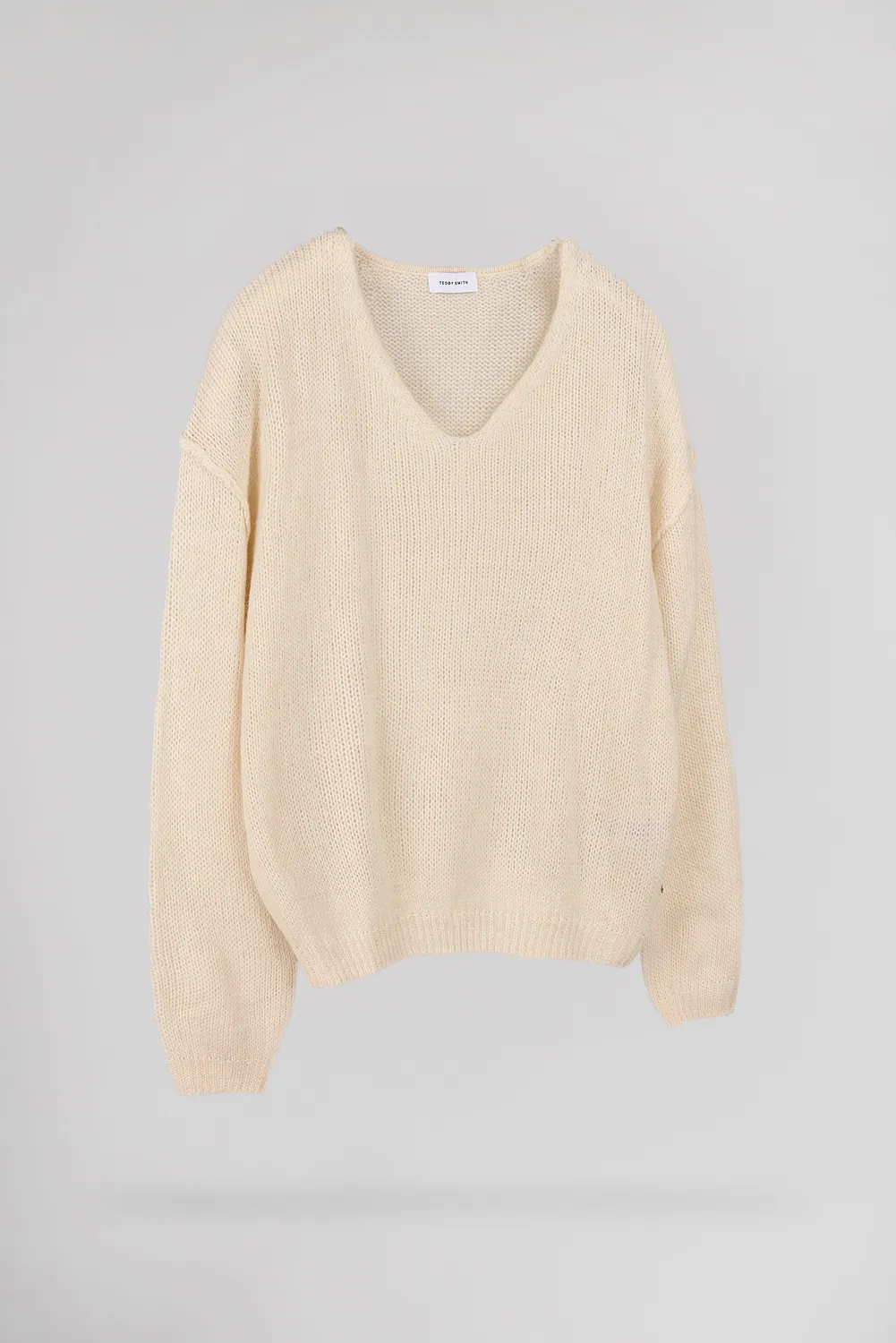 Teddy Smith P-Maggie pull donna lana bianco scollo V