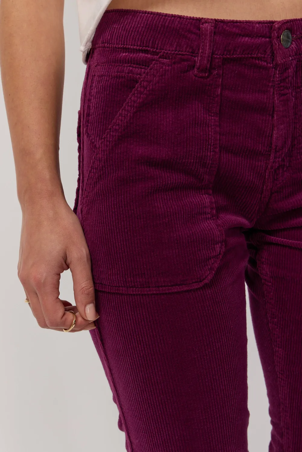 Acquaverde Pierce Figue pantalone velluto mid-rise