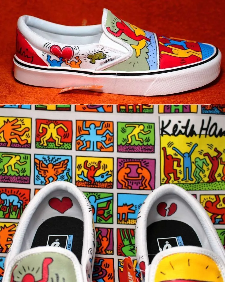 Vans Slip-On Keith Haring sneakers dipinte a mano