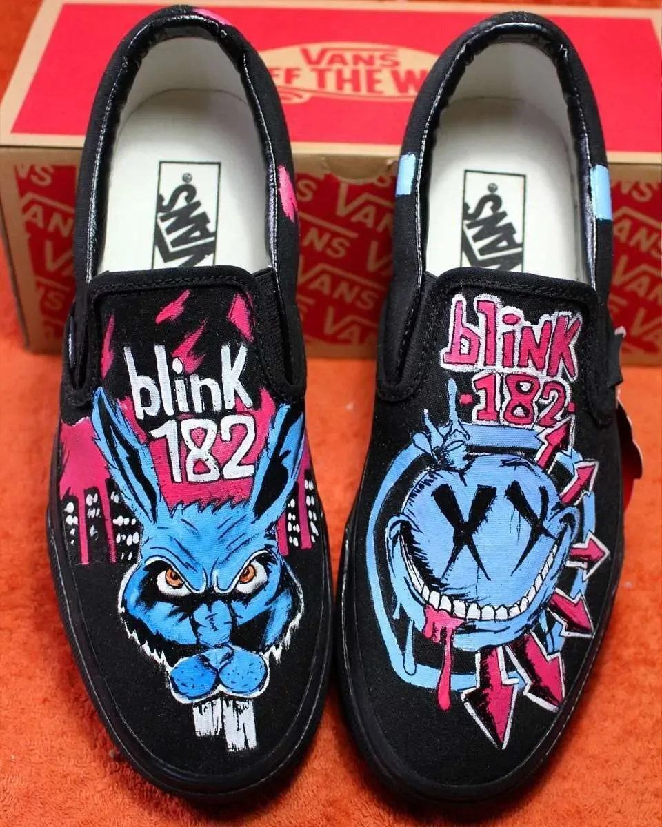 Vans Slip-On Blink 182 sneakers dipinte a mano