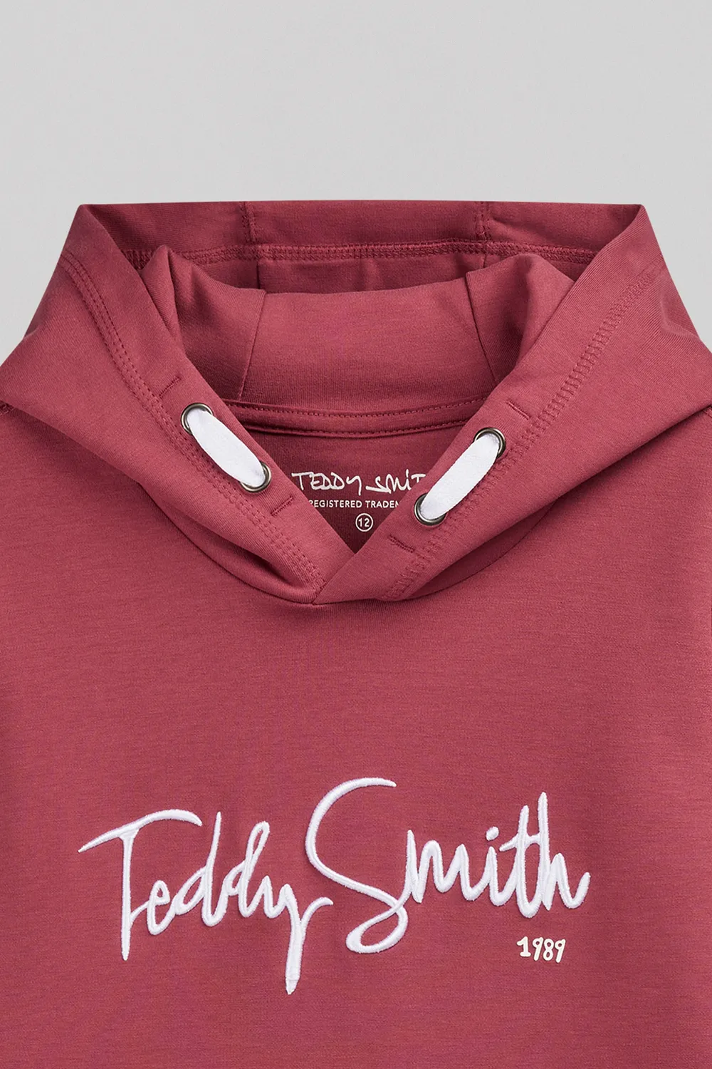 Teddy Smith S-Evry Hoody JR Felpa Ragazzo Lampone Scuro